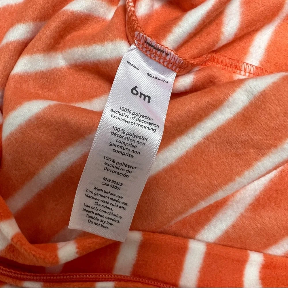 CARTERS FLEECE PUMPKIN HALLOWEEN ZIP UP FOOTED SLEEPER ORANGE 6MO NWT